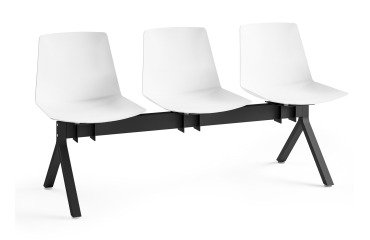 Chaises sur poutre métal Occa assise polypropylène