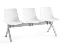 Chairs on metal beam Occa polypropylene seat
