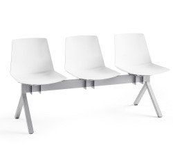 Chairs on metal beam Occa polypropylene seat