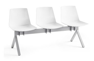Chairs on metal beam Occa polypropylene seat