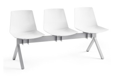 Chaises sur poutre métal Occa assise polypropylène