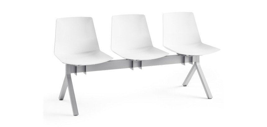 Chaises sur poutre métal Occa assise polypropylène