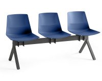 Chairs on metal beam Occa polypropylene seat