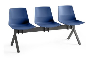 Chairs on metal beam Occa polypropylene seat