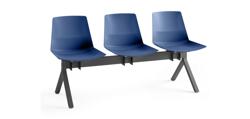 Chaises sur poutre métal Occa assise polypropylène