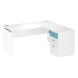 Pack desk + side drawer cabinet white Intuitiv