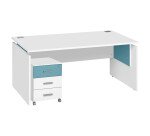 Pack desk W 160 cm + moble cabinet 3 drawers white Intuitiv