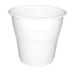 Vasos de plástico blanco 8 cl - Paquete de 100
