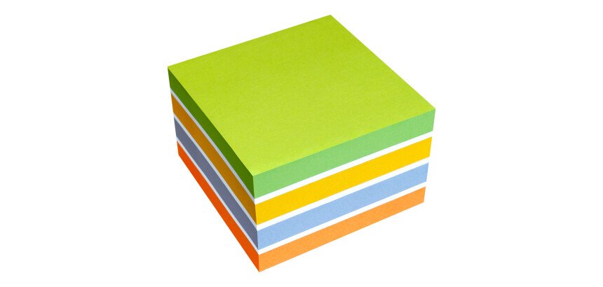 Bloc-cube repositionnable Spring Info-Notes 75 x 75 mm - bloc de 450 feuilles