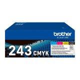 Brother TN 243 pack 4 toners 1 black + 3 colors for laser printer 