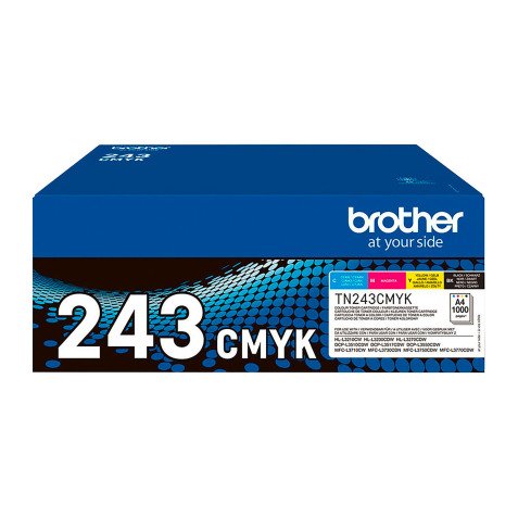 Brother TN 243 pack 4 toners 1 black + 3 colors for laser printer 