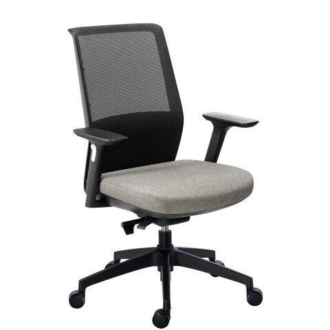 Sillón de oficina Atlas respaldo malla con reposabrazos regulables 3D -Gris