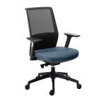 Chaise de bureau ATLAS tissu et maille - dossier haut - accoudoirs 3D - soutien lombaire - mécanisme synchrone - réglage profondeur d'assise