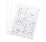 Pochettes perforées Bruneau A4 polypropylène lisse 5/100e ouverture sur 2 côtés - Boîte de 100