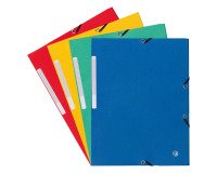 Folder with elastics without flap glossy cardboard Bruneau - A4 assortment