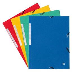 Folder with elastics without flap glossy cardboard Bruneau - A4 assortment
