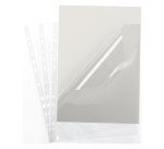 Pochettes perforées Bruneau A4 polypropylène lisse 5/100e ouverture sur 2 côtés - Boîte de 100