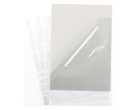 Fundas multitaladro Bruneau A4, polipropileno liso, apertura 9/100 en 2 lados - Caja de 100