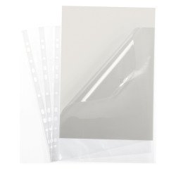 Fundas multitaladro Bruneau A4, polipropileno liso, apertura 9/100 en 2 lados - Caja de 100