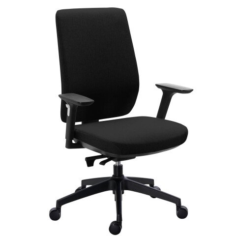 Sillón de oficina Atlas con reposabrazos regulables 3D - Negro