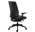 Chaise de bureau ATLAS tissu - avec accoudoirs et soutien lombaire - Mécanisme Synchrone - réglage profondeur de l'assise - Pieds noir