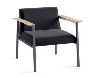 Fauteuil Vado noir piètement anthracite