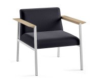 Fauteuil Vado noir piétement blanc