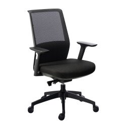 Sillón de oficina Atlas respaldo malla con reposabrazos regulables 3D - Negro 