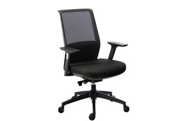 Sillón de oficina Atlas respaldo malla con reposabrazos regulables 3D 