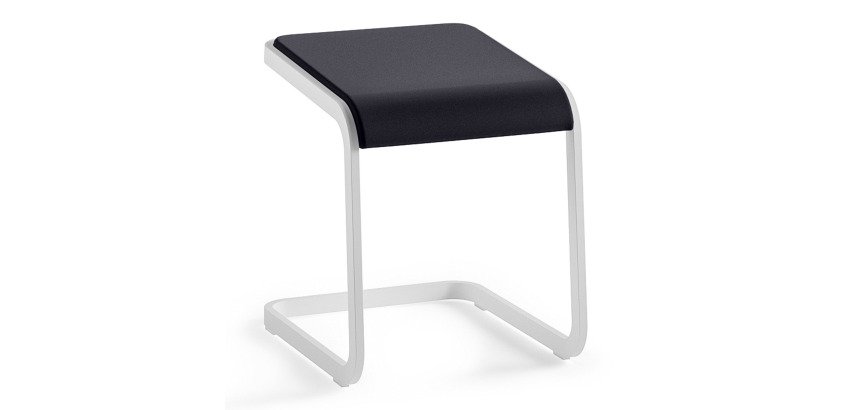 Tabouret bas Taglio piétement blanc