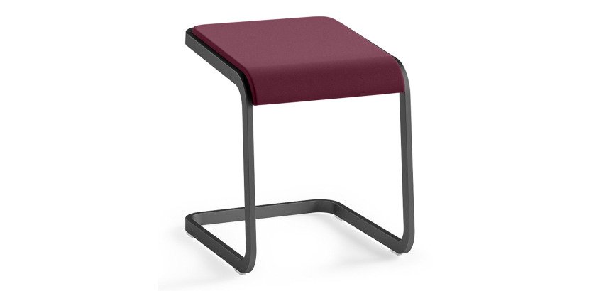 Tabouret bas Taglio piétement anthracite non feu