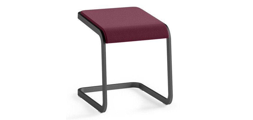Tabouret bas Taglio piétement anthracite