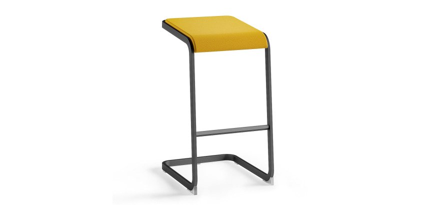 Tabouret haut Taglio piètement anthracite
