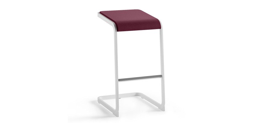 Tabouret haut Taglio piètement blanc