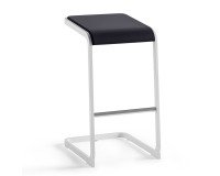 Tabouret haut Taglio noir piétement blanc