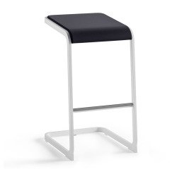 Tabouret haut Taglio piétement blanc non feu