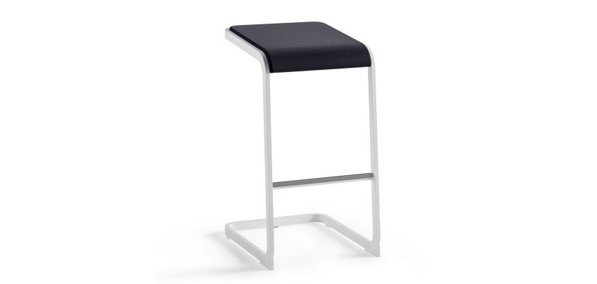Tabouret haut Taglio piétement blanc non feu