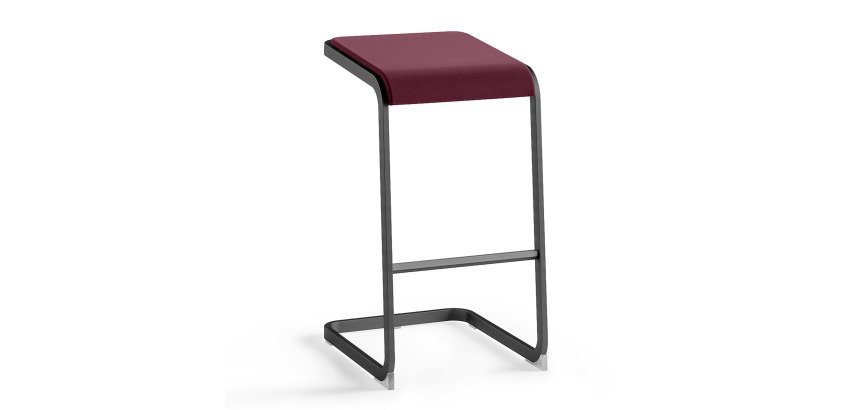 Tabouret haut Taglio piètement anthracite