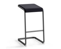 Tabouret haut Taglio noir non feu piètement anthracite