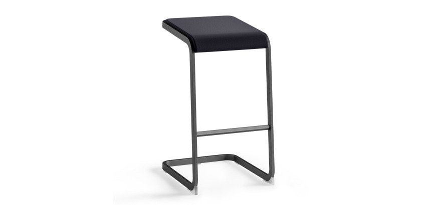Tabouret haut Taglio piètement anthracite
