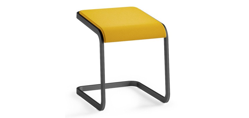 Tabouret bas Taglio piètement anthracite