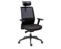 Bureaustoel ATLAS stof en netstructuur - hoge rug - hoofdsteun - 3D-armleuningen - lendensteun - synchroon mechanisme