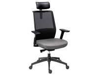 Office chair ATLAS fabric and mesh - high backrest - headrest - 3D armrests - lumbar support - synchronous mechanism