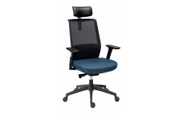 Office chair ATLAS fabric and mesh - high backrest - headrest - 3D armrests - lumbar support - synchronous mechanism