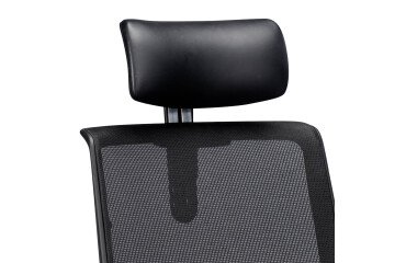 Reposacabezas de cuero sintético negro para sillón Atlas malla