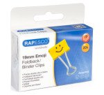 Pince double clip Emojis 19 mm Rapesco - Boîte de 20