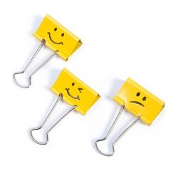 Box with 20 foldback clips 19 mm Rapesco yellow 