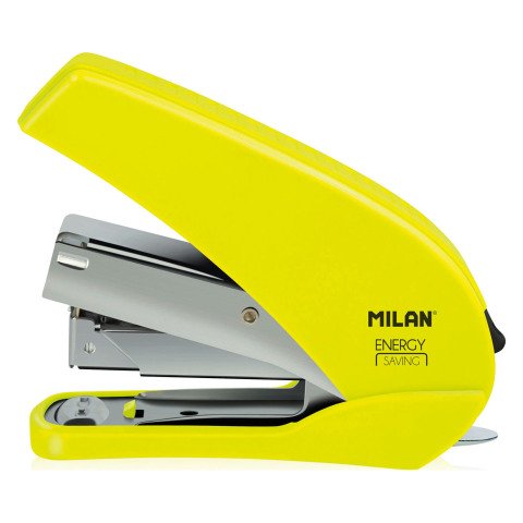 Grapadora Compacta Energy saving MILAN Amarillo Flúor - Capacidad 20 hojas