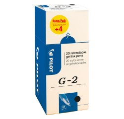 Pack de 16 stylos roller Pilot G2 + 4 offerts