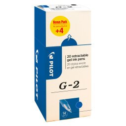 Pack with 16 roller ballpoint pens Pilot G2 + 4 for free 